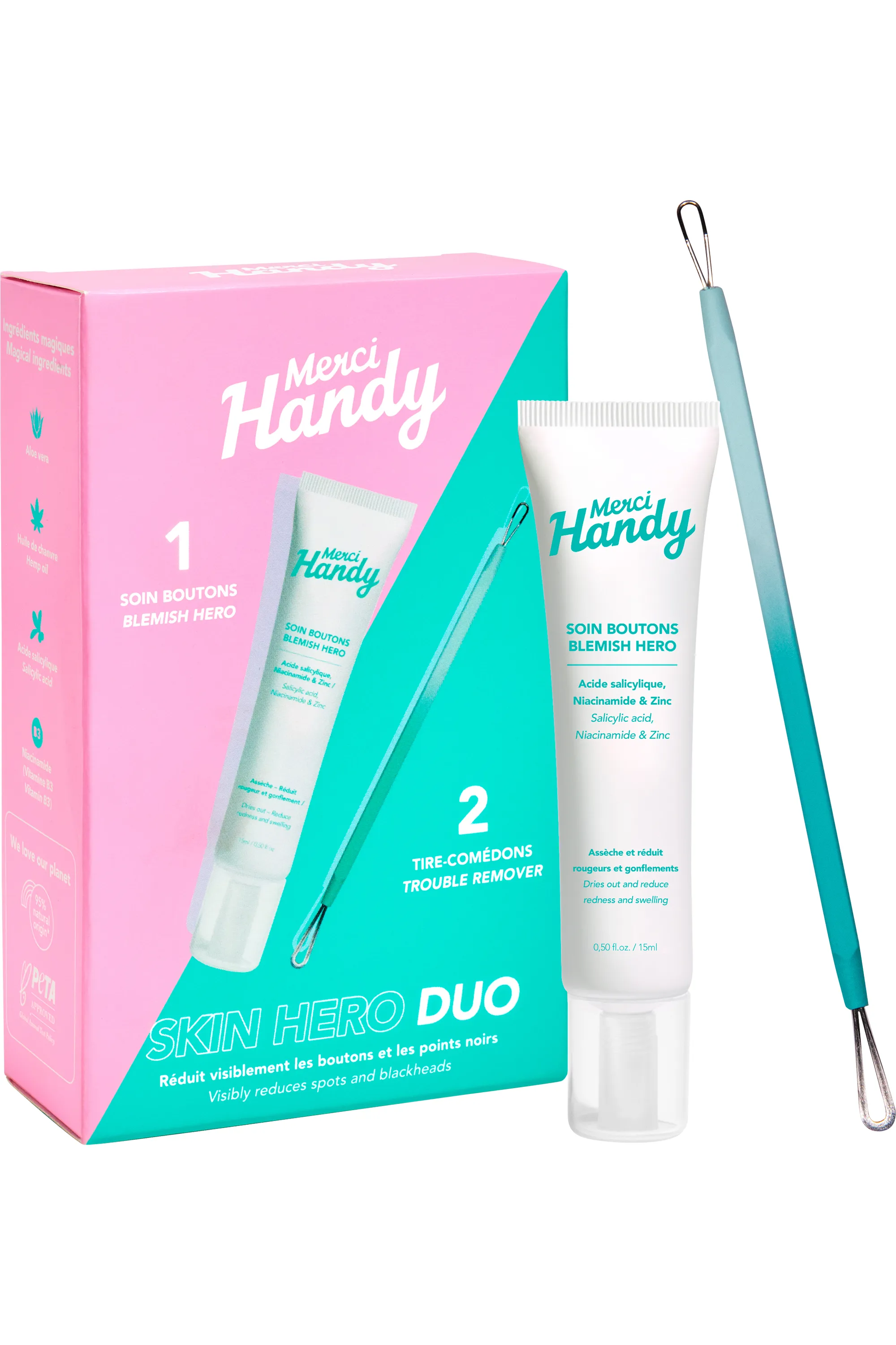 Merci Handy Kit Skin Hero Duo soin boutons & tire-comédon-15 ml