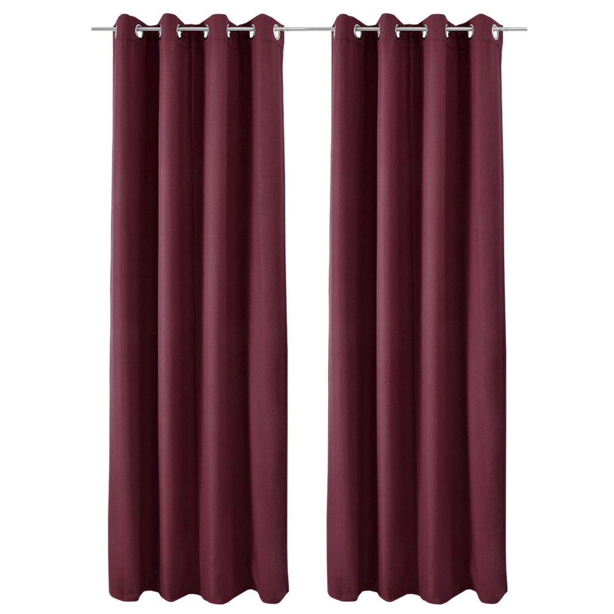 Beautissu Amelie TO Gordijn met Ring 140x245cm Bordeaux (set van 2)
