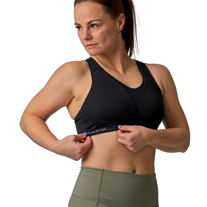 PureLime Dame BH Padded Sports Bra Sort