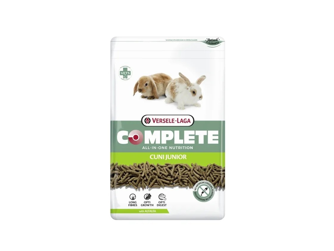 Versele-Laga Cuni Junior Complete, Snack, 1,75 kg, Kanin, Vitamin A, vitamin C, vitamin D3, vitamin E, Kobber, Jod, Jern, Mangan, Selenium, Zink, 17%
