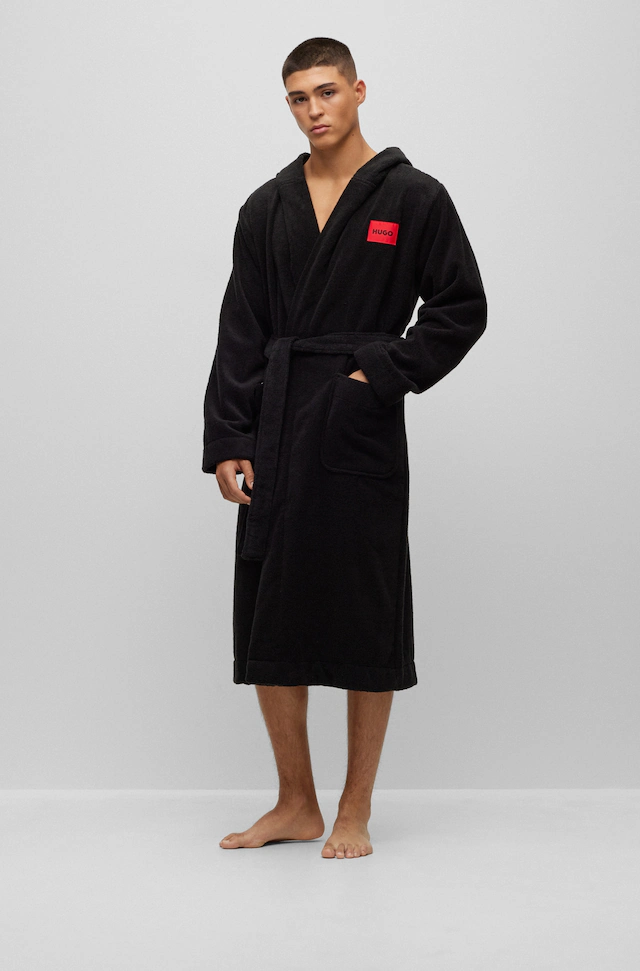 HUGO Underwear Bademantel »Terry Gown Hooded«, mit Kapuze & kontrastfarbenen Logo