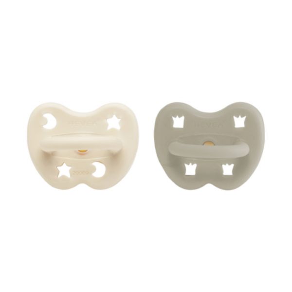 Hevea Orthodontische Fopspeen – 0-3 Mnd – 2 Stuks – Oatmeal & Milky White