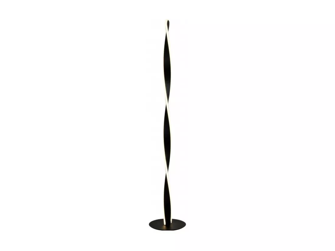 Lampadaire H120 cm torsade noir LED - Kazan