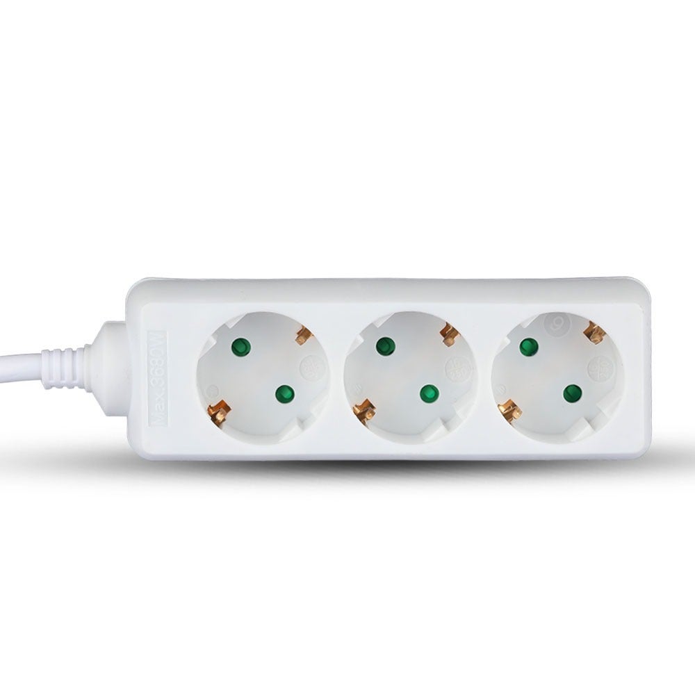 3-voudige stekkerdozen - IP20 - Wit - 3 m draad