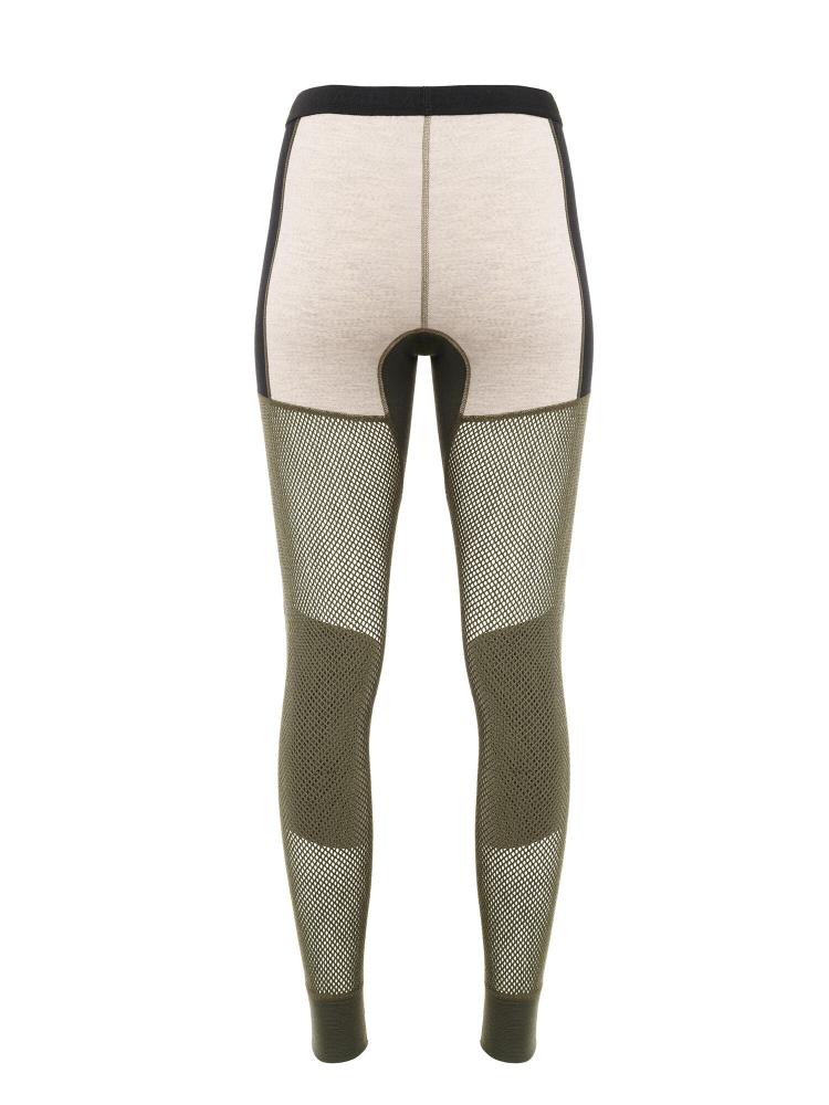Aclima WoolNet Hybrid Longs Womens Olive Night/Beige Melange