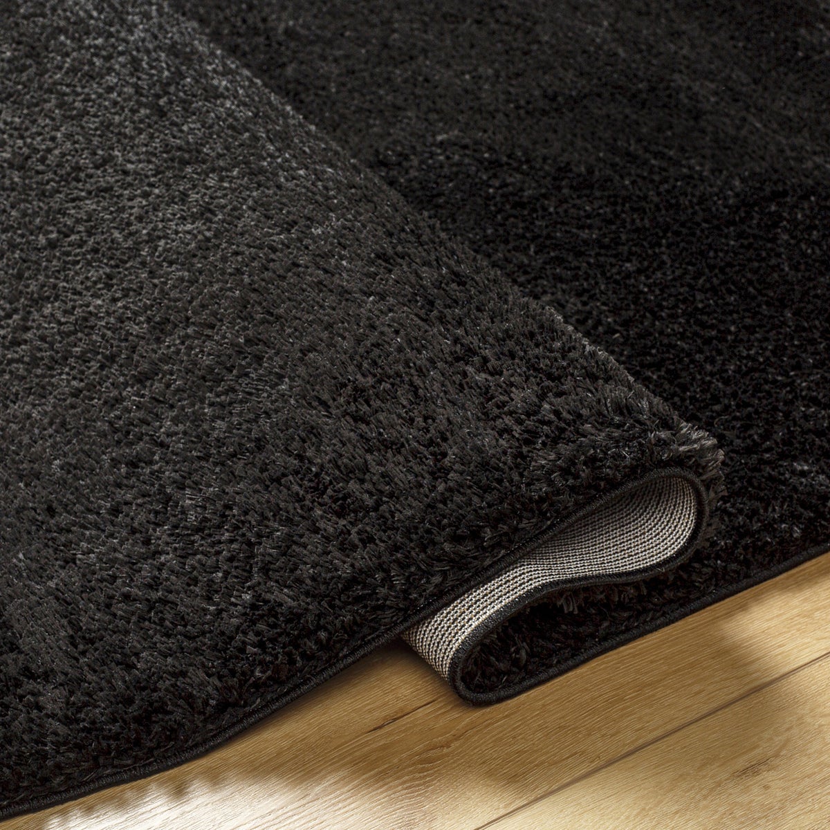 Modern hoogpolig shaggy vloerkleed, zwart, 160x213 cm, CLAIRE