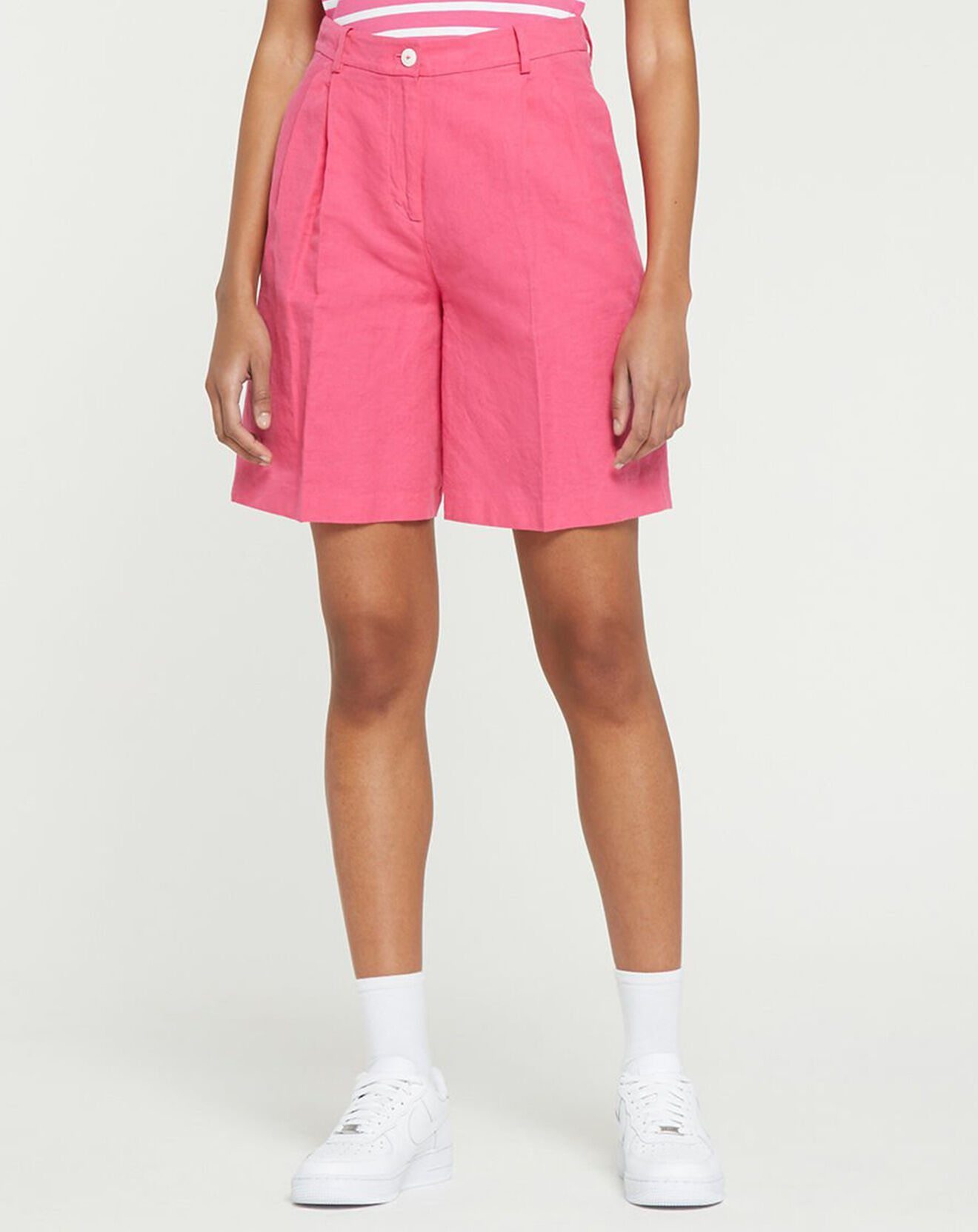Tommy Hilfiger Short Large en Lin mélangé fuchsia