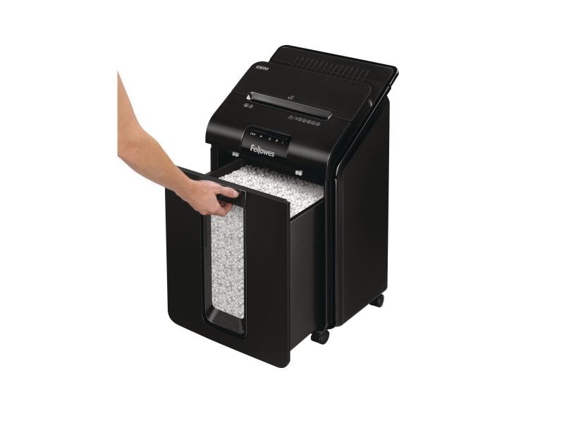 Fellowes Aktenvernichter AutoMax 100M P-4, 100 Seiten Aktenvernichter mit Mini-Partikelschnitt für Heimgebrauch oder kleines Büro