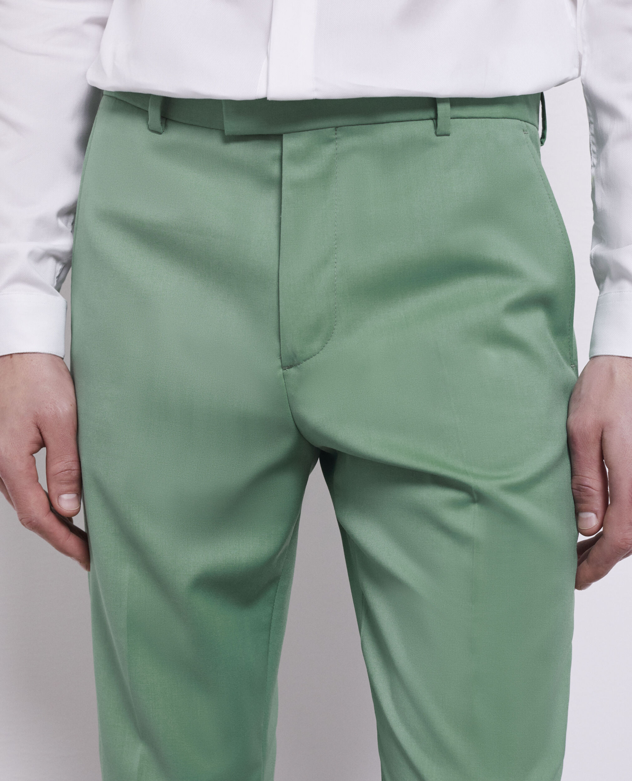 Pantalon de costume vert en laine
