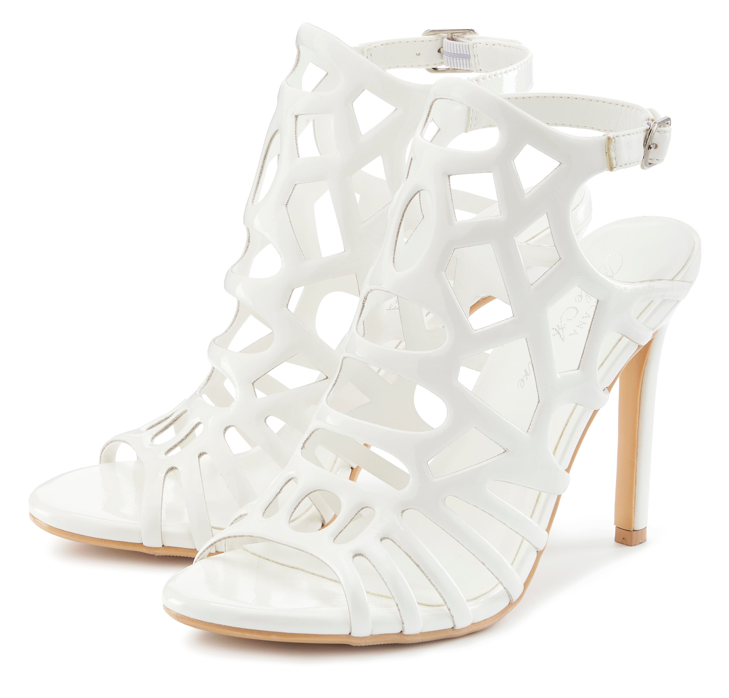 LASCANA Belle Affaire High-Heel-Sandalette »Sandalette mit Cut-Outs,«  verführerischer Sommerschuh in Lack-Optik, Sandale