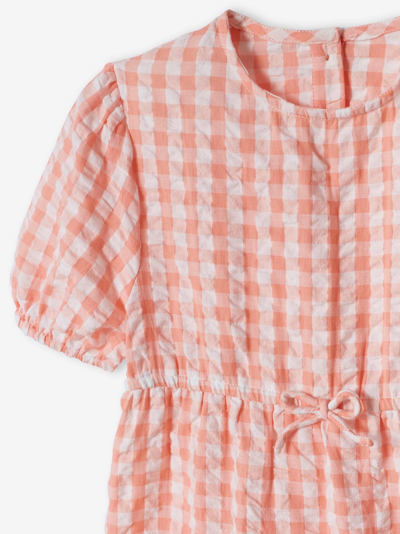 Vestido off-white com babados e mangas 3/4 para meninas