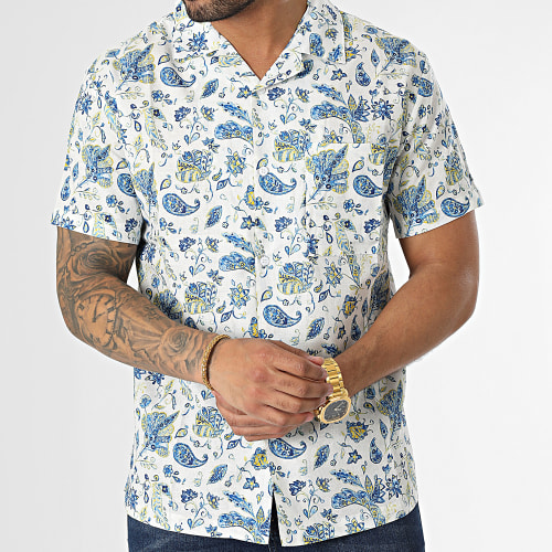 Chemise Manches Courtes Bandana Blanc Bleu