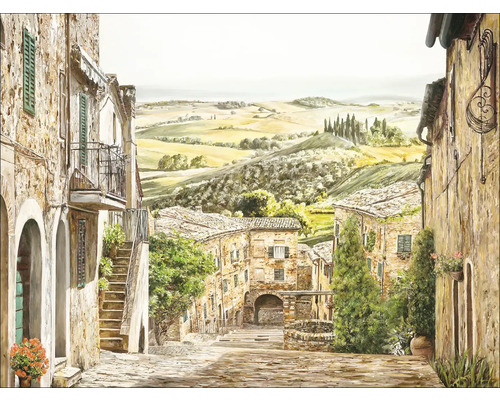 Canvas print Mediterraan Dorp II 116x84 cm