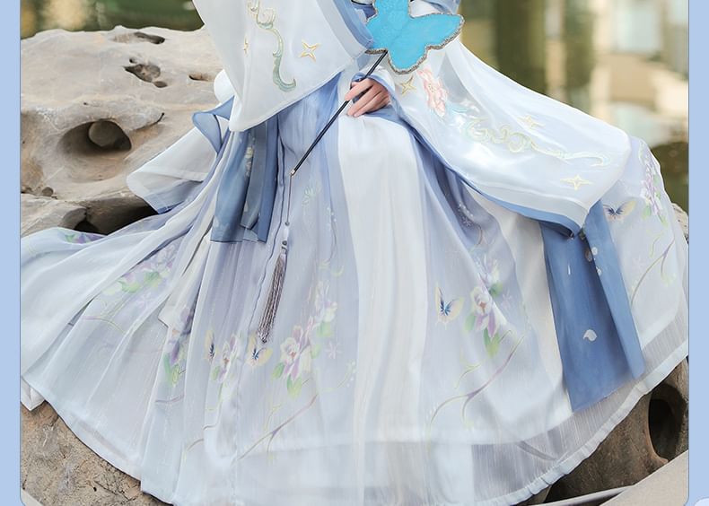 Francoix - Hanfu-kostuumset met geborduurde bloemen