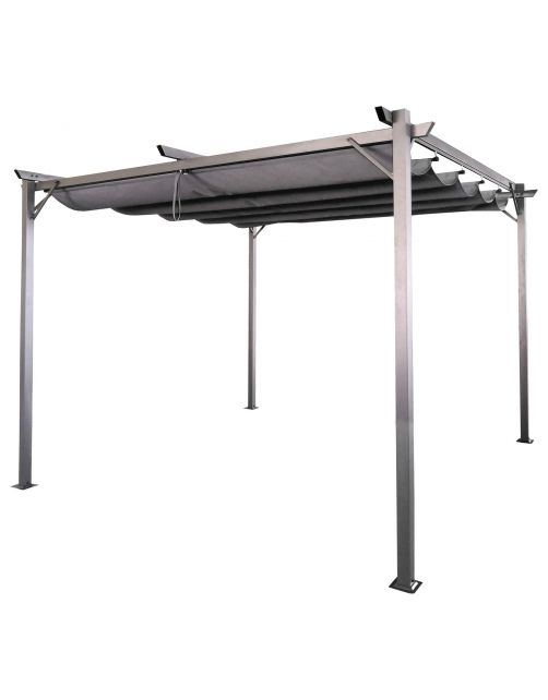 Bestgarden Pergola Met Schaduwdoek - Tuinmeubelen - 290x290x230 cm Grijs