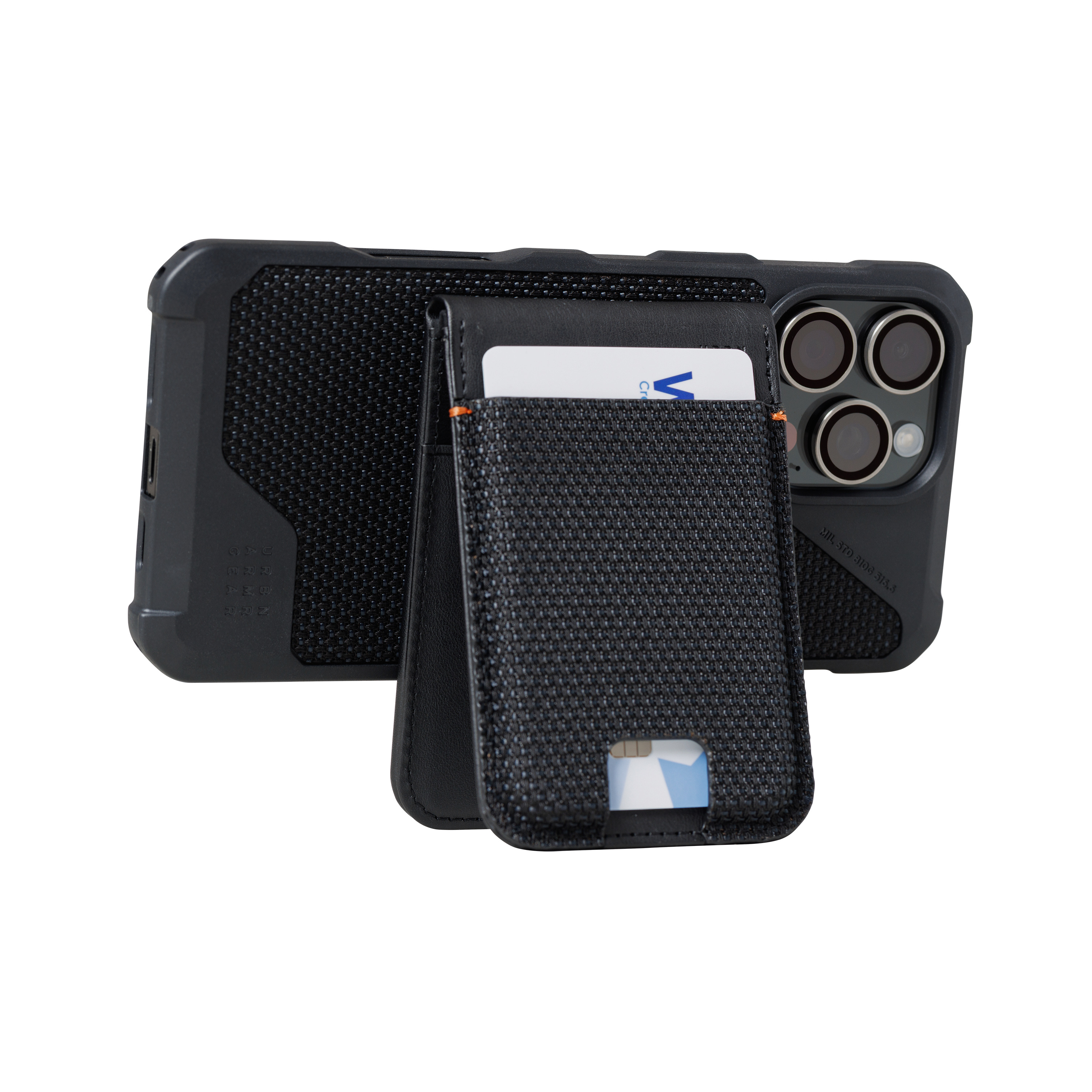 RFID Magnetische MagSafe Wallet Kreditkarten Halterung   Kickstand Aufsteller Metropolis (964445113940) - Kevlar Schwarz
