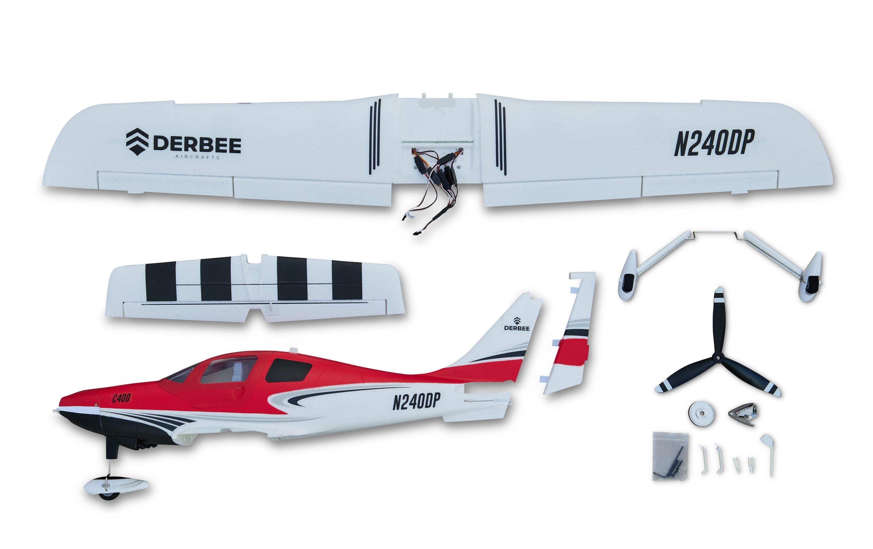 Motorflugzeug DERBEE C400 Tiefdecker 1100 mm PNP<br>Tiefdecker Modellflugzeug mit Brushless Antrieb