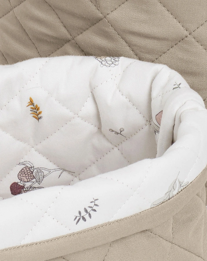 Aufbewahrungskorb-Set QUILTED 2-teilig in weiß/hellbraun