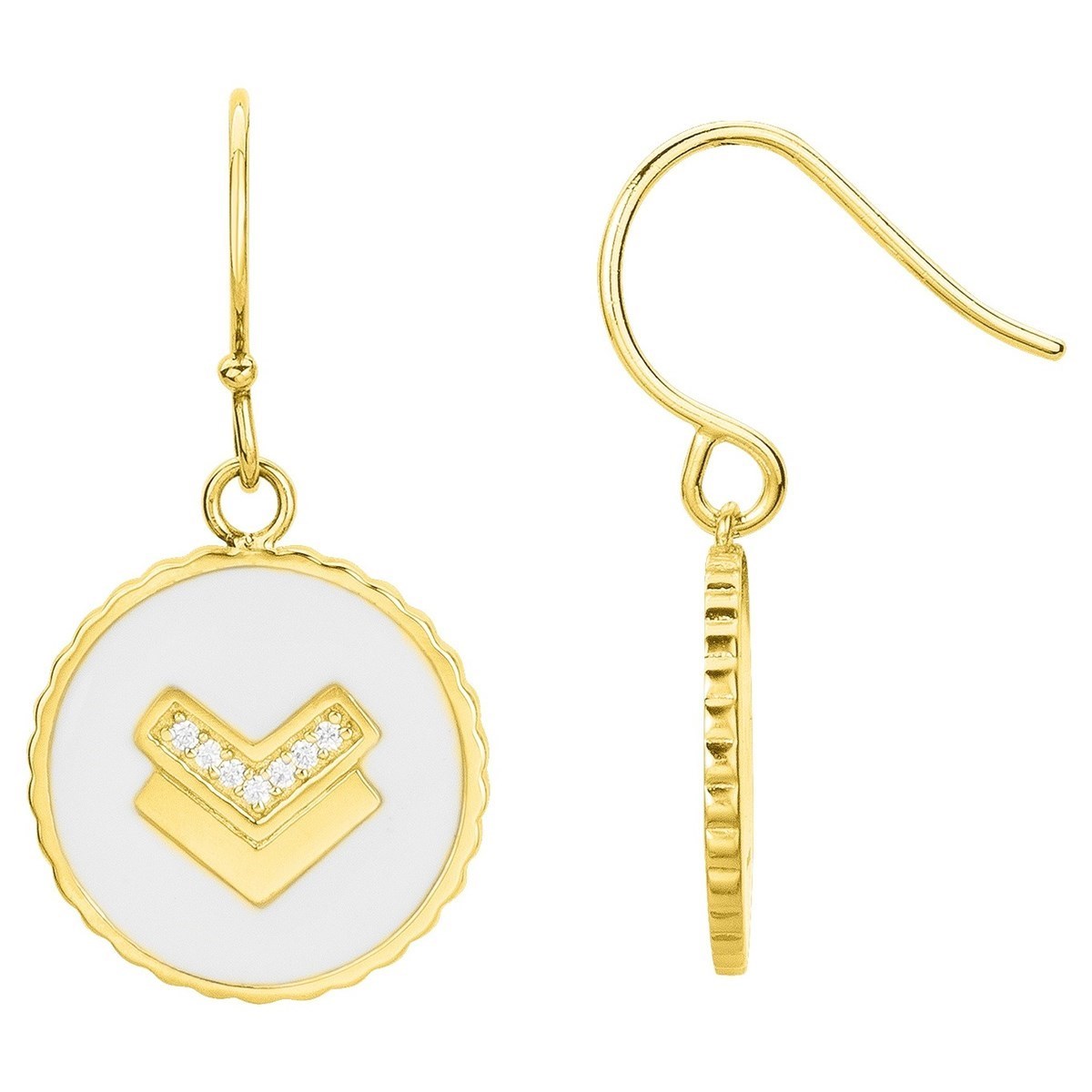 Boucles d'oreilles en Plaqué or et oxyde de zirconium - jaune brillant