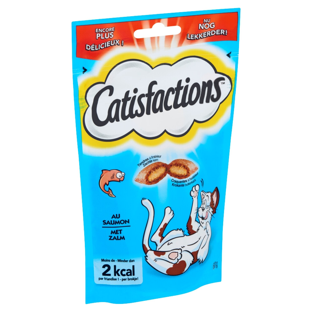 6x Catisfactions Kattensnoepjes Zalm 60 gr