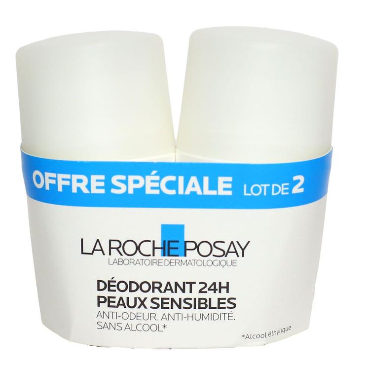 Déodorant bille 24h peau sensible anti-odeur anti-humidité sans alcool 2x50ml