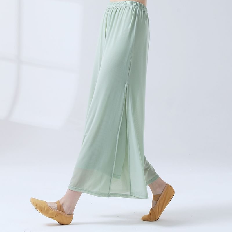 femmal - Hoge taille doorschijnende wijde broek