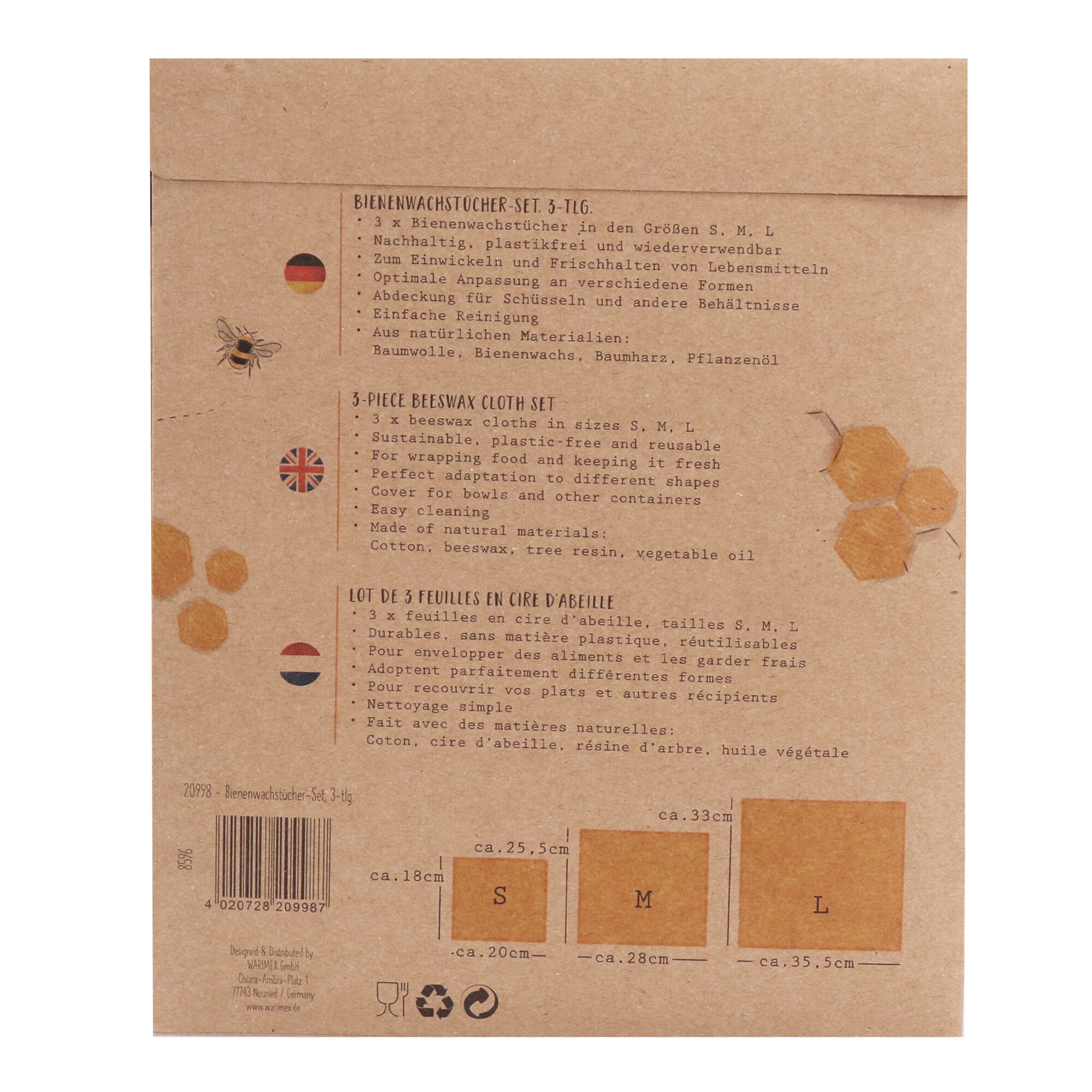 Natural Line® Bienenwachstücher-Set, 3-tlg.