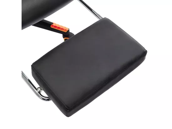 Chaise de jeu avec repose-pied Noir et orange Cuir artificiel