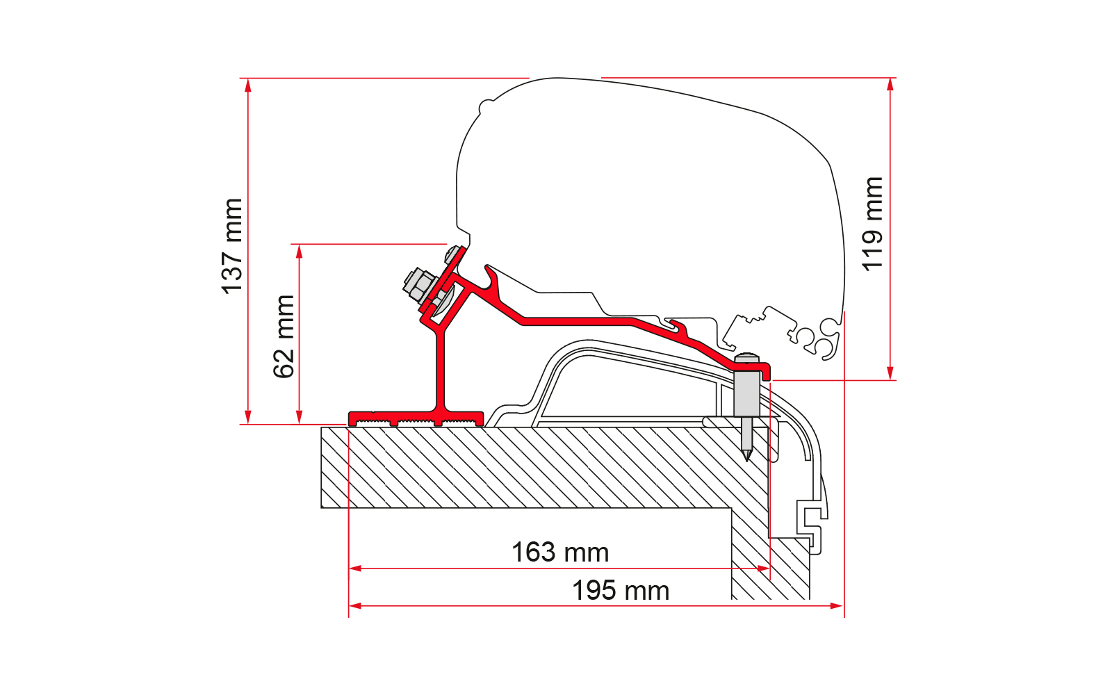 Fiamma Adapter Halterung Kit F65 / F80 für Hobby Premium Ontour