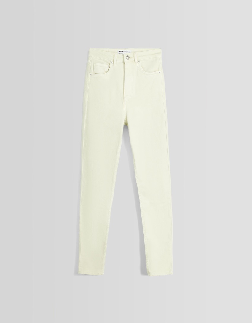 calça jeans skinny de cintura super alta