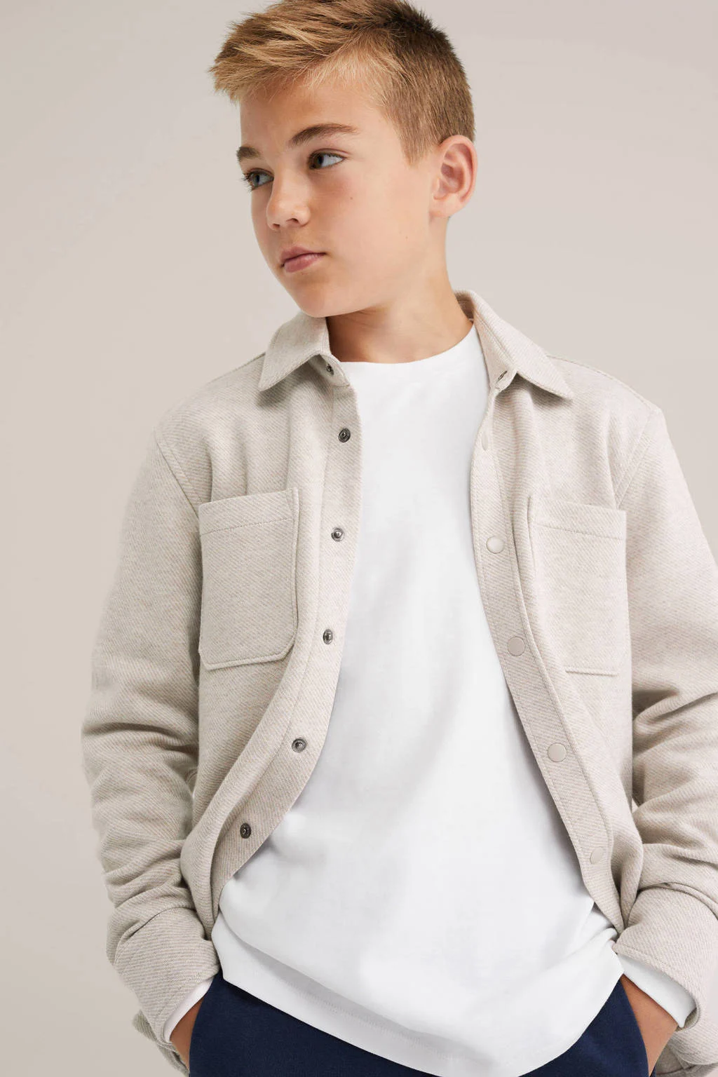 WE Fashion Blue Ridge overhemd beige