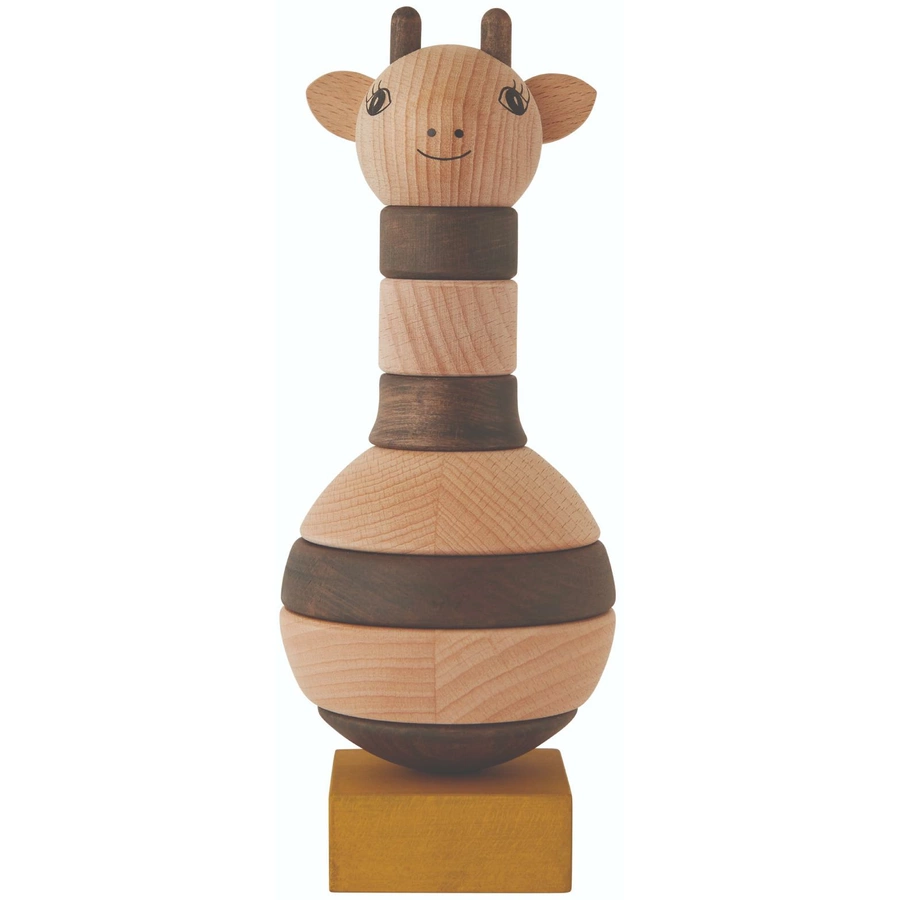 OYOY Holzspielzeug Wooden Stacking Giraffe nature dark