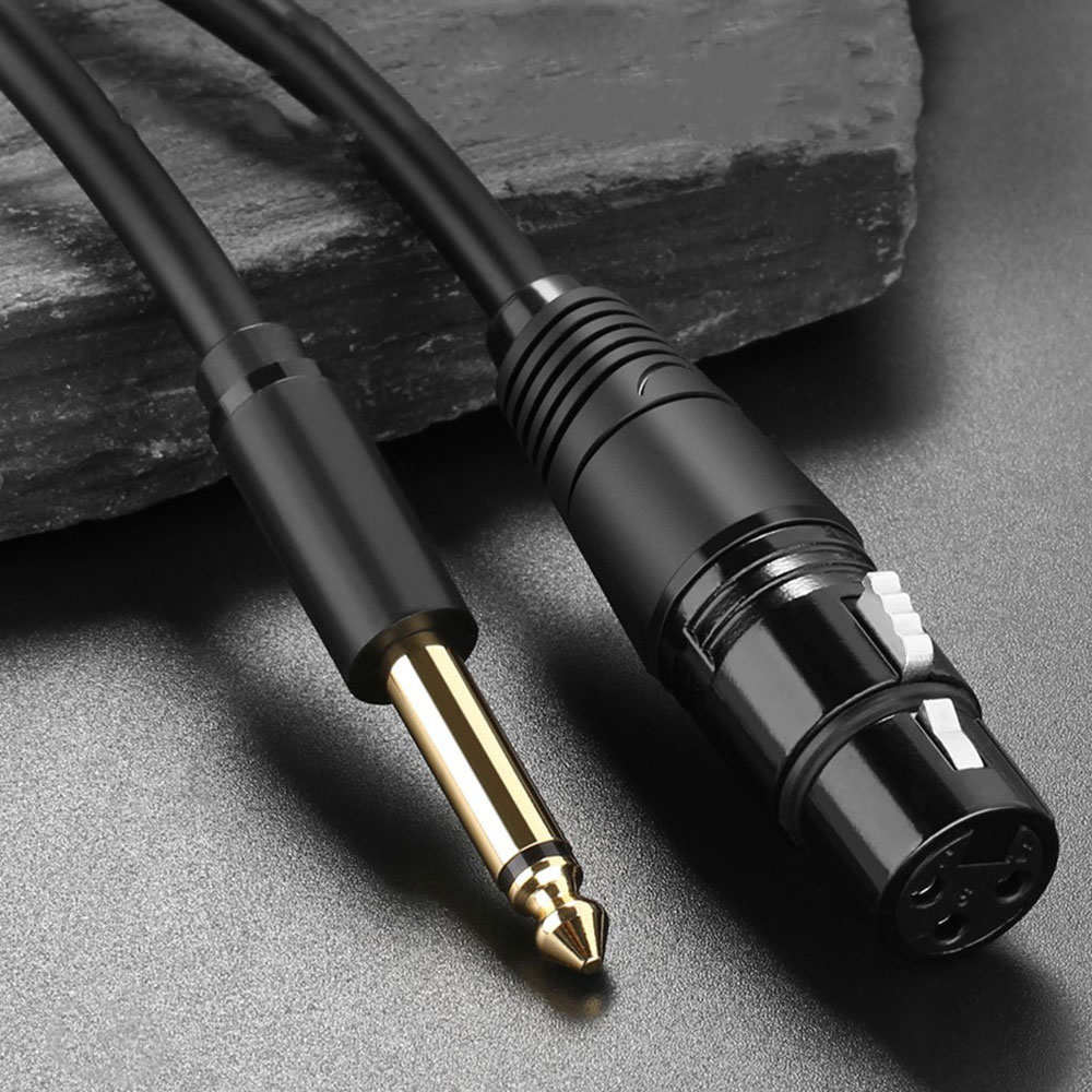 (3m) 6.35mm Klinke auf XLR Mikrofon Adapter Kabel - Schwarz