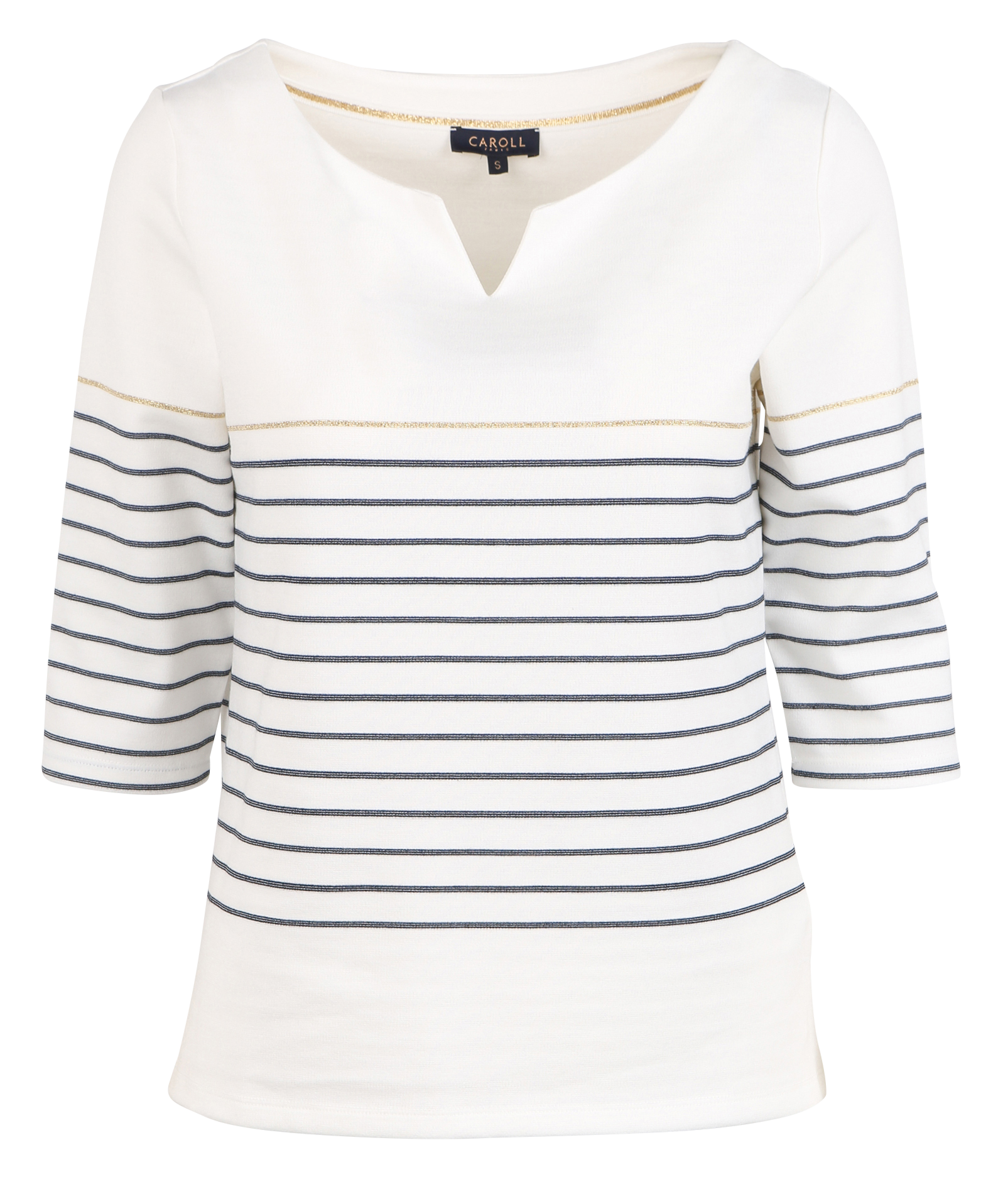 TOLYMPIA - Tee-shirt droit à col tunisien | Beige
