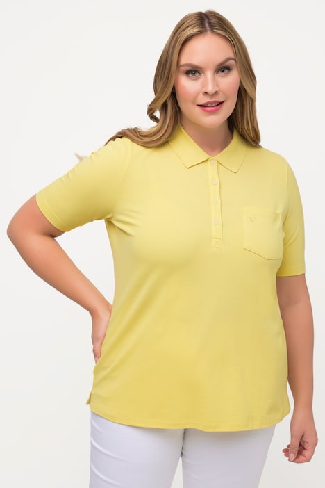 Poloshirt, Ajour-Rhomben, Polokragen, Halbarm