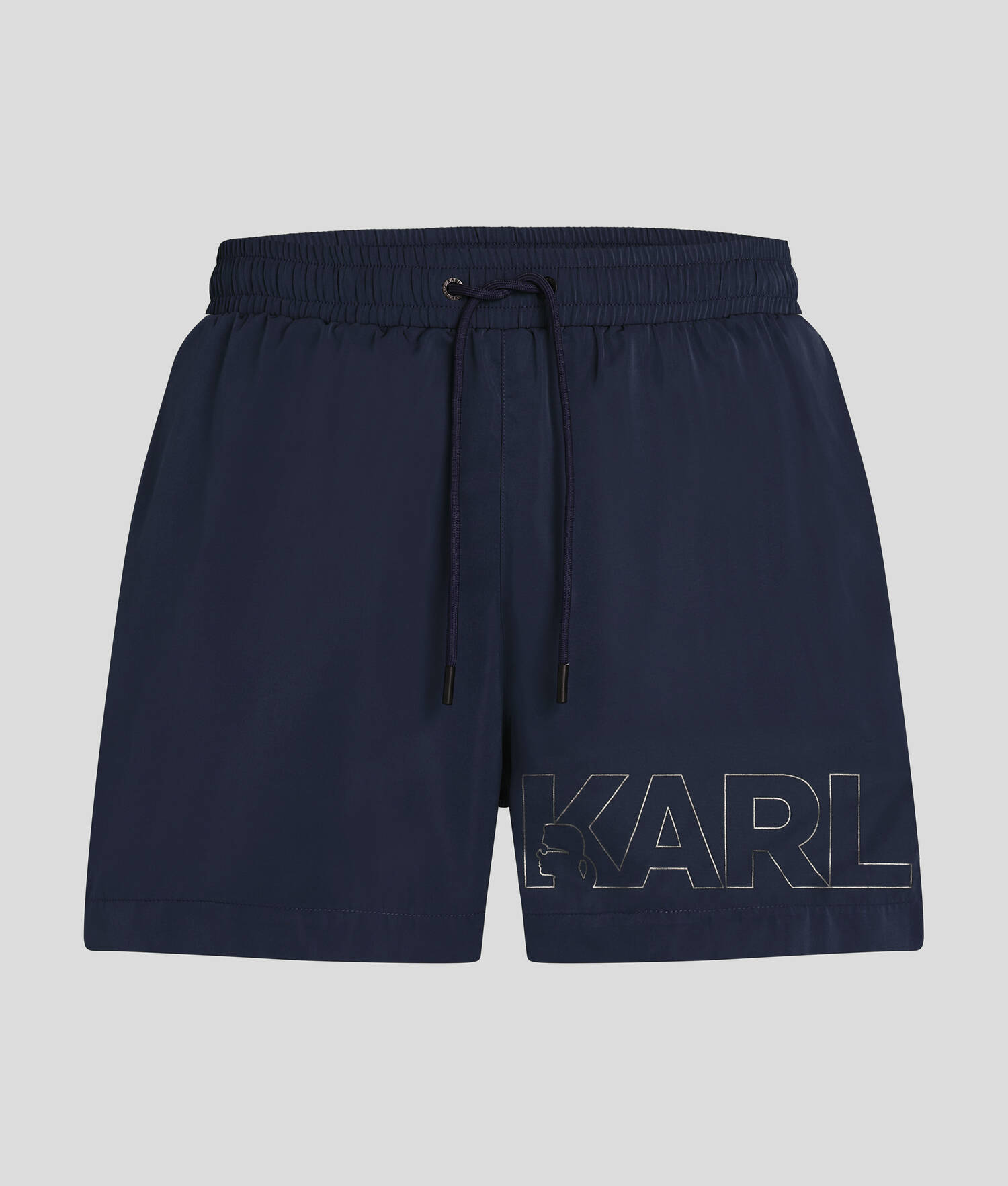 SHORT DE BAIN LONG À LOGO KARL MÉTALLISÉ