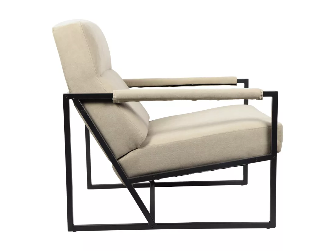 Chaise longue SVITA CHRIS Chaise cocktail Chaise rembourrée avec accoudoirs Beige