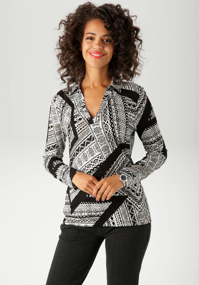 Aniston CASUAL Shirtbluse , mit grafischem Mustermix - jedes Teil ein Unikat - NEUE KOLLEKTION
