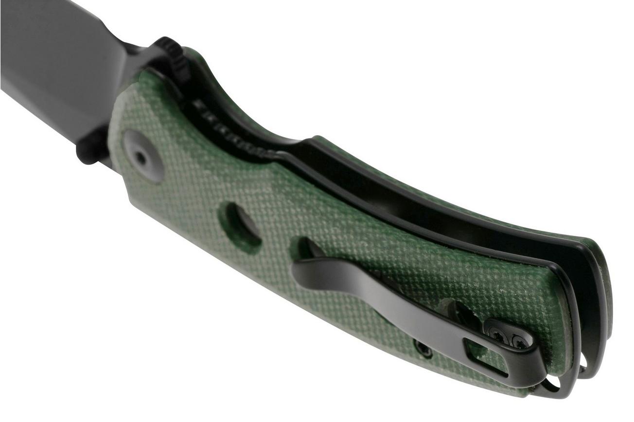 Sencut Excalis S23068-3 Black 9Cr18MoV, Green Canvas Micarta zakmes