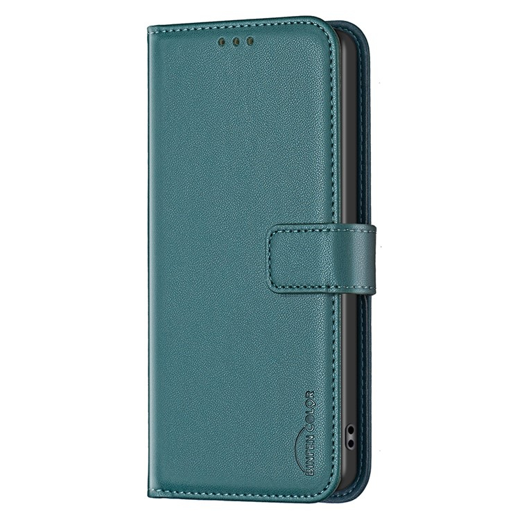 Samsung Galaxy A26 / A17 Leder Tasche Flip Cover mit Kartenfächer - Grün