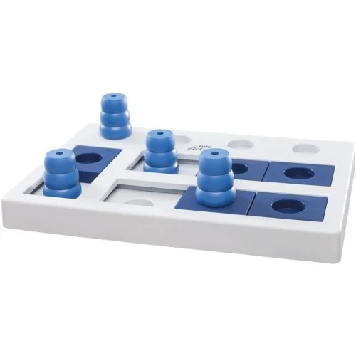 Jogo de xadrez interativo Trixie Dog Activity, branco e azul, para cães.