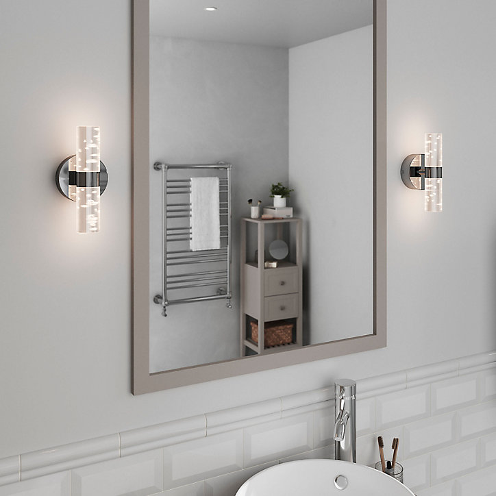 Applique murale Myvat LED intégrée 600lm 7W IP44 blanc neutre GoodHome argent