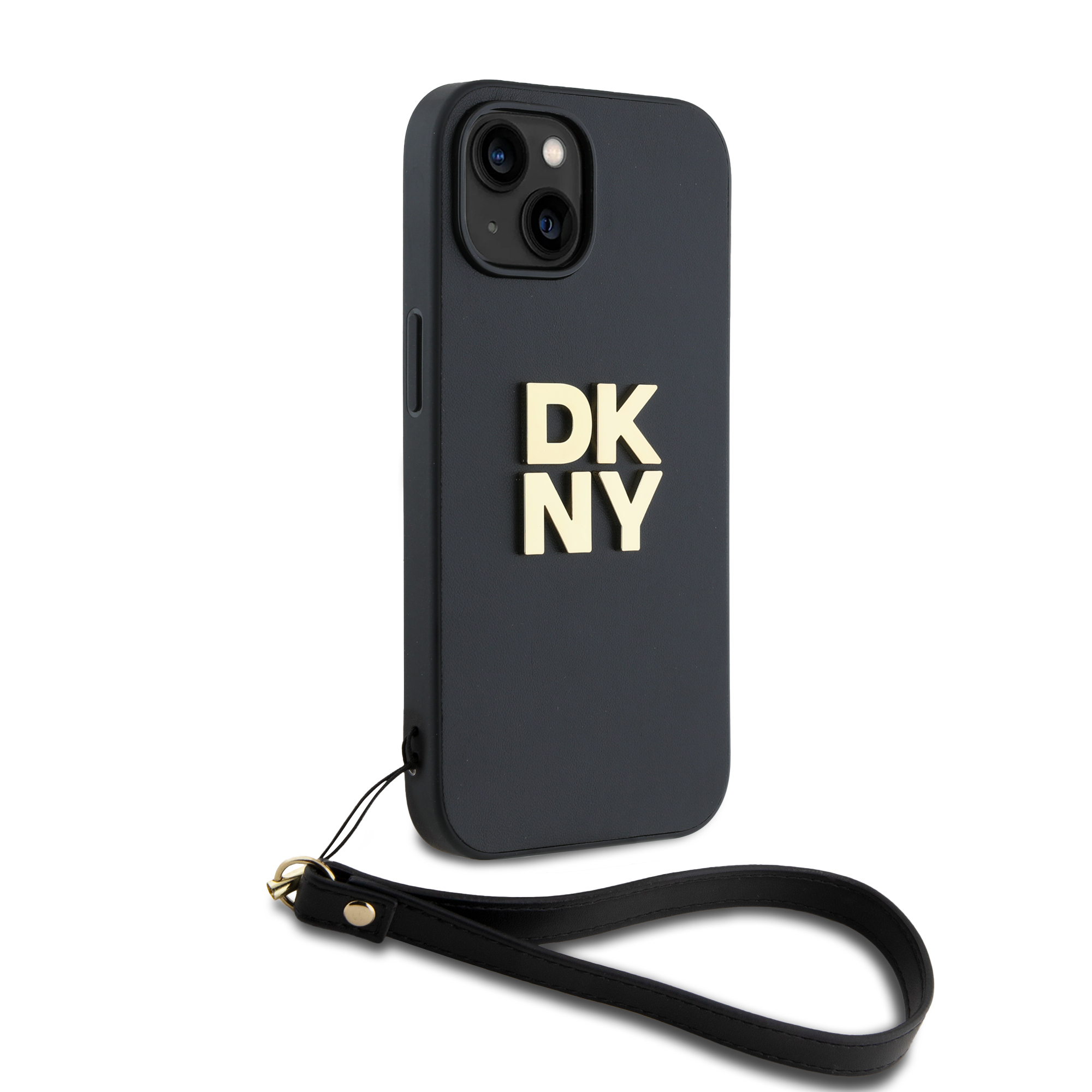 iPhone 15 Hybrid Hardcase Hülle Stock Logo   Handschlaufe (DKHCP15SPBSWSK) - Schwarz