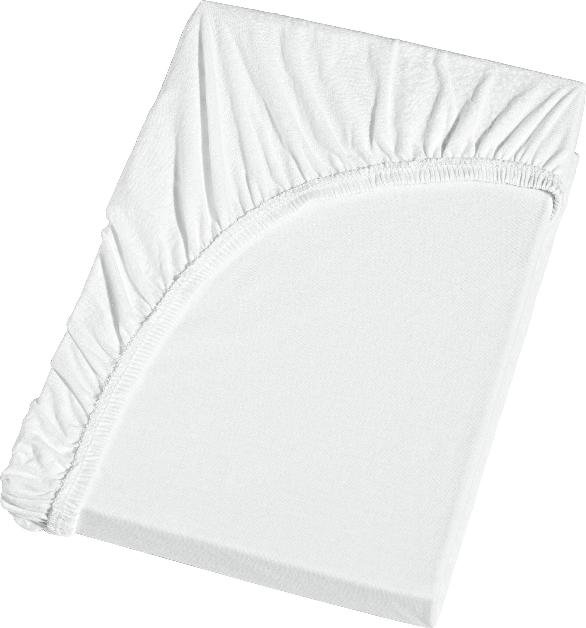 2er Set - Jersey-Spannbetttuch Baumwolle Weiß ca. 90 x 200 cm