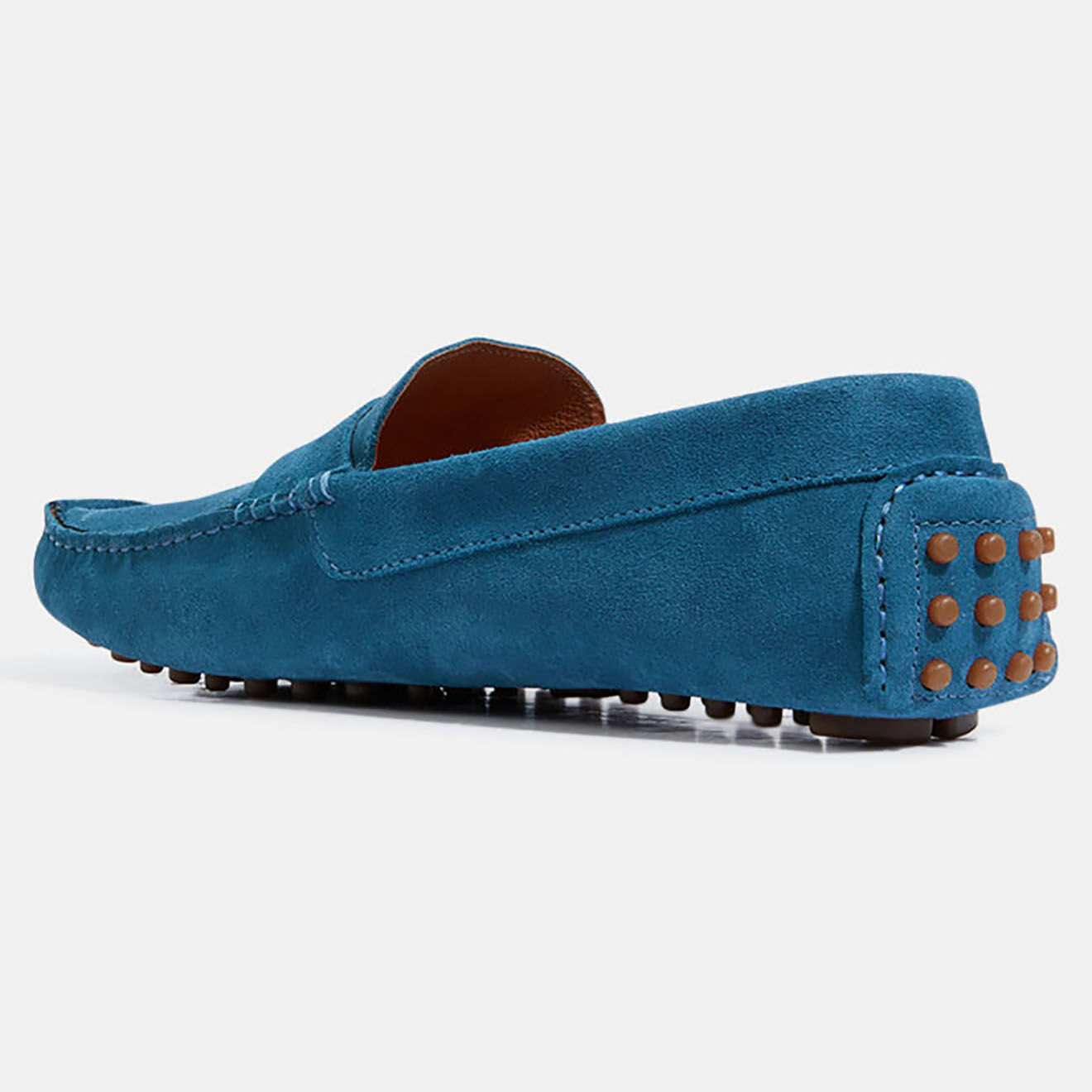 Comptoir GL Mocassins en Velours de Cuir Diego bleus
