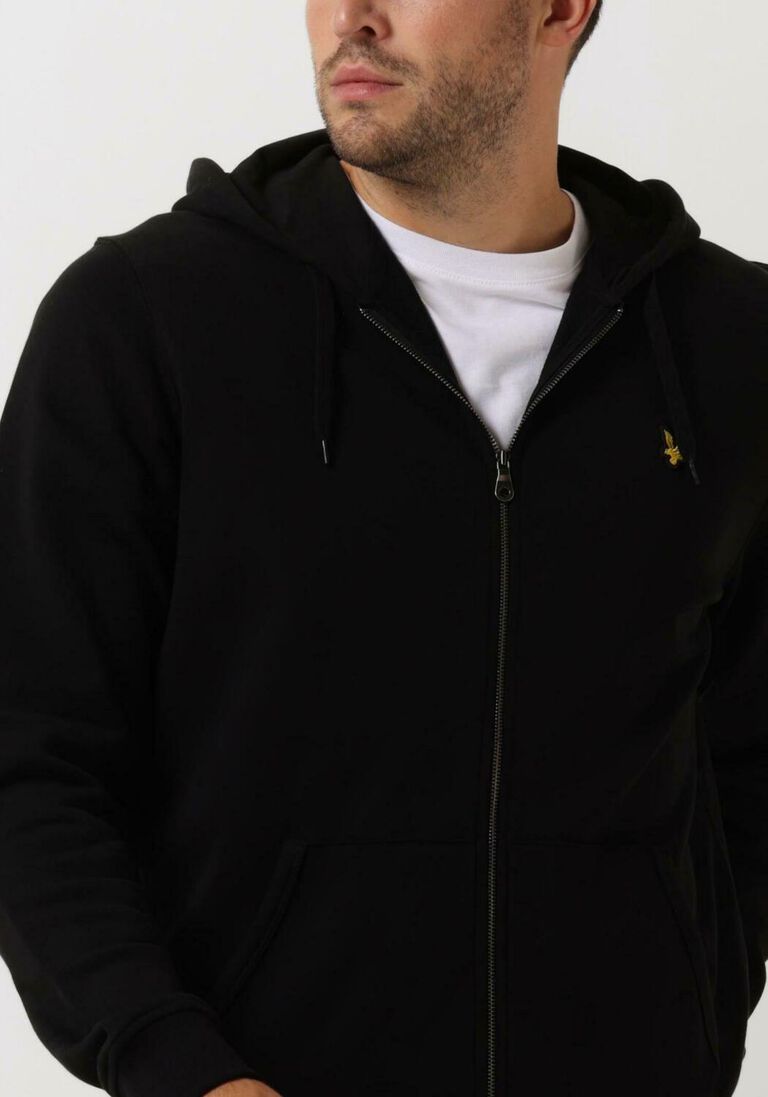 LYLE & SCOTT zwarte lyle & scott trui zip through hoodie