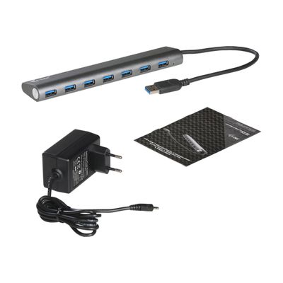i-Tec USB 3.0 Metal Charging HUB - Hub - 7 x SuperSpeed USB 3.0 - de bureau