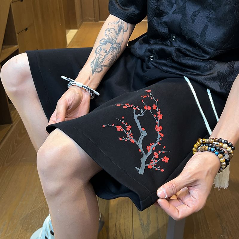 Giuliana - Sweatshort met trekkoord en bloemenprint