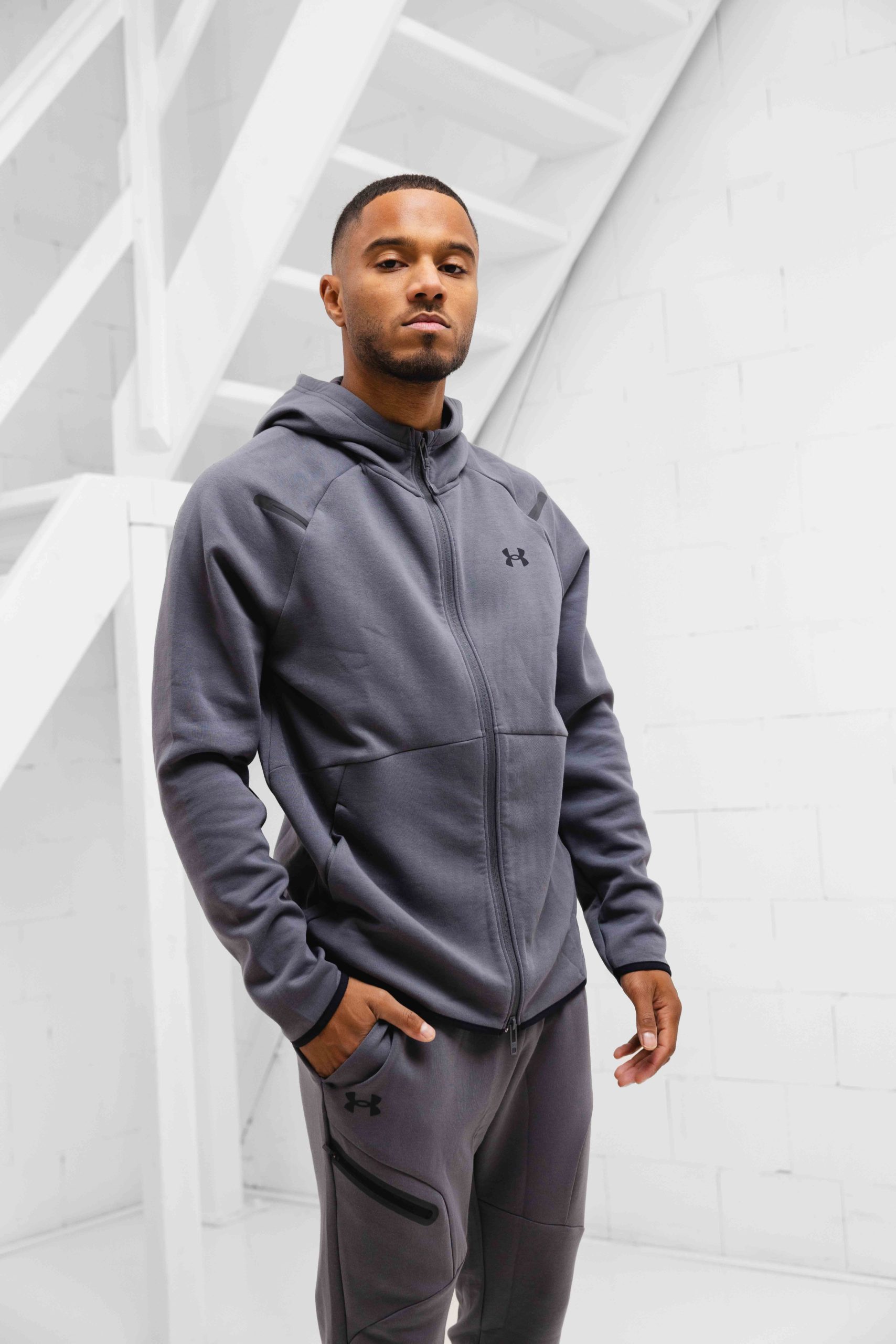 Under Armour Unstoppable Fleece Trainingsjack Heren Donkergrijs