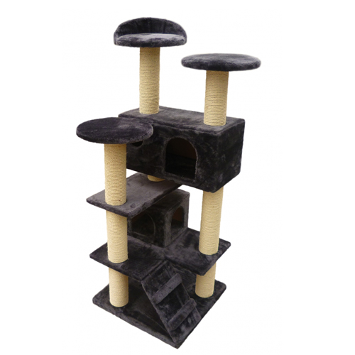 Arranhador para gatos DUVO, cor cinza New York, 50 x 50 x 130 cm